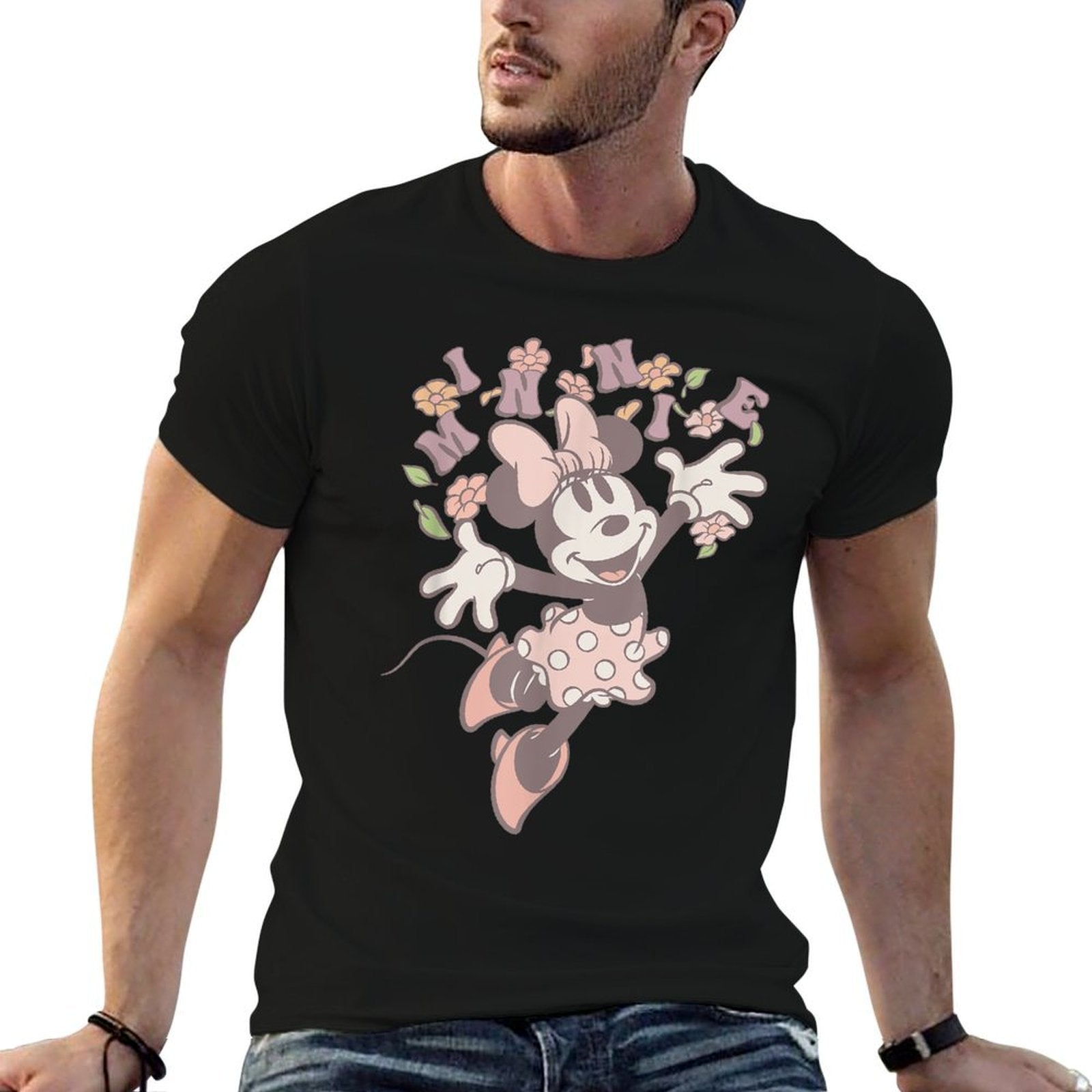 Disney Minnie Mouse Classic Minnie With Flowers  Graphic-printed T-Shirt