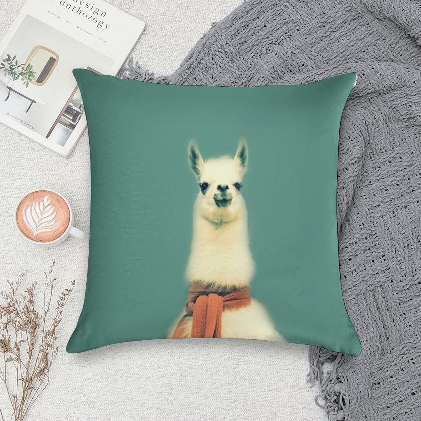 Llama Soft Style Accent Throw Pillow