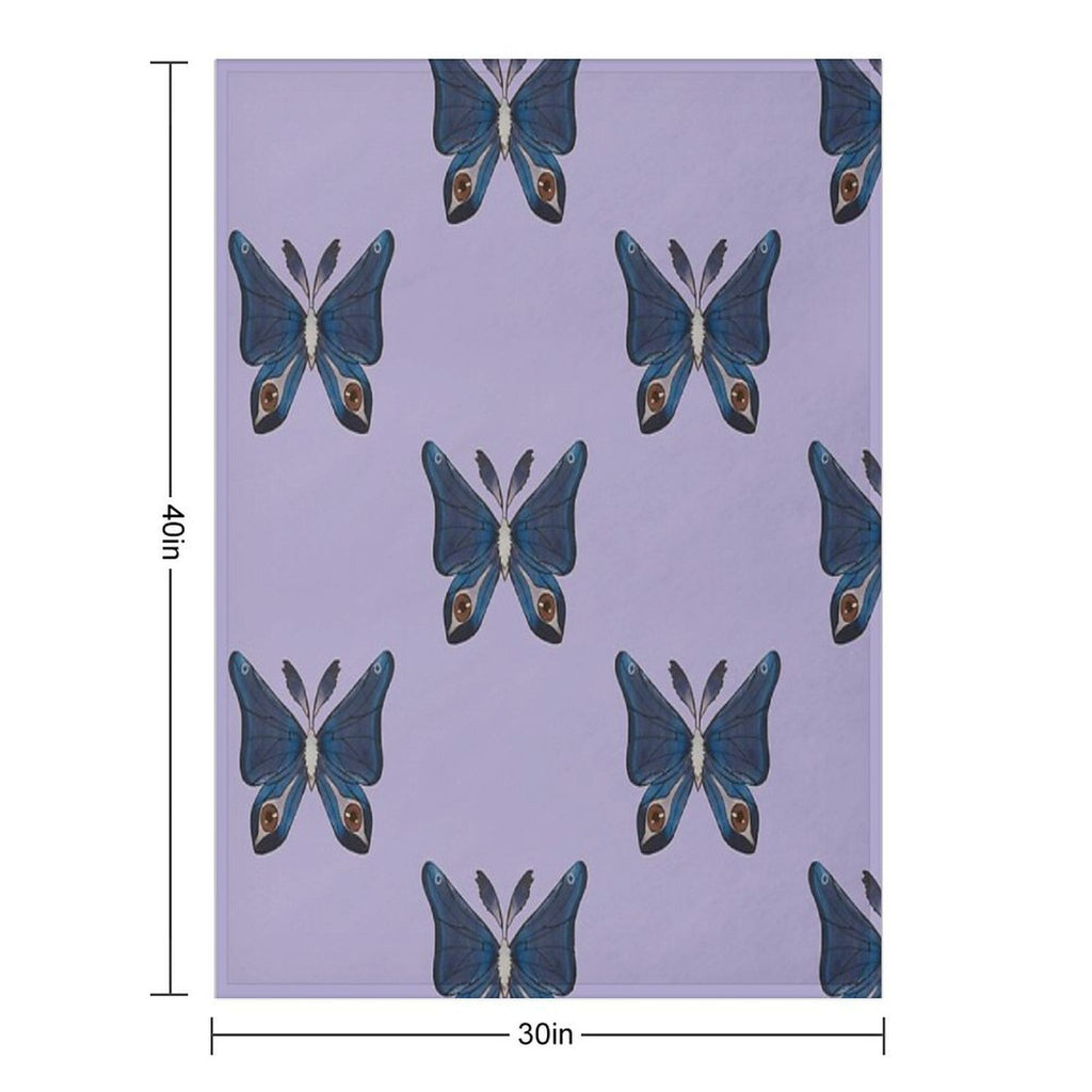 Purple Moth Shrink-resistant Throw Blanket