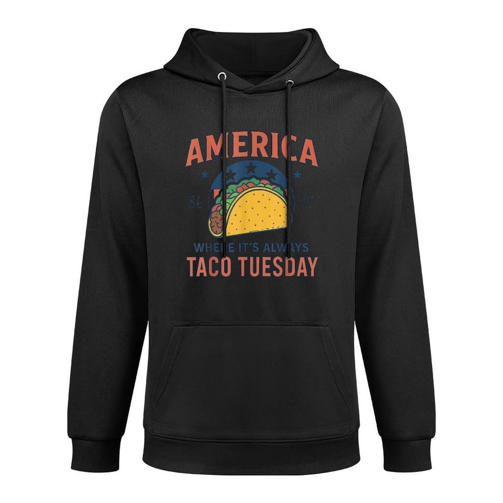 Retro America Where Its Always Taco Tuesday 4th Of July Unisex Design Hoodie