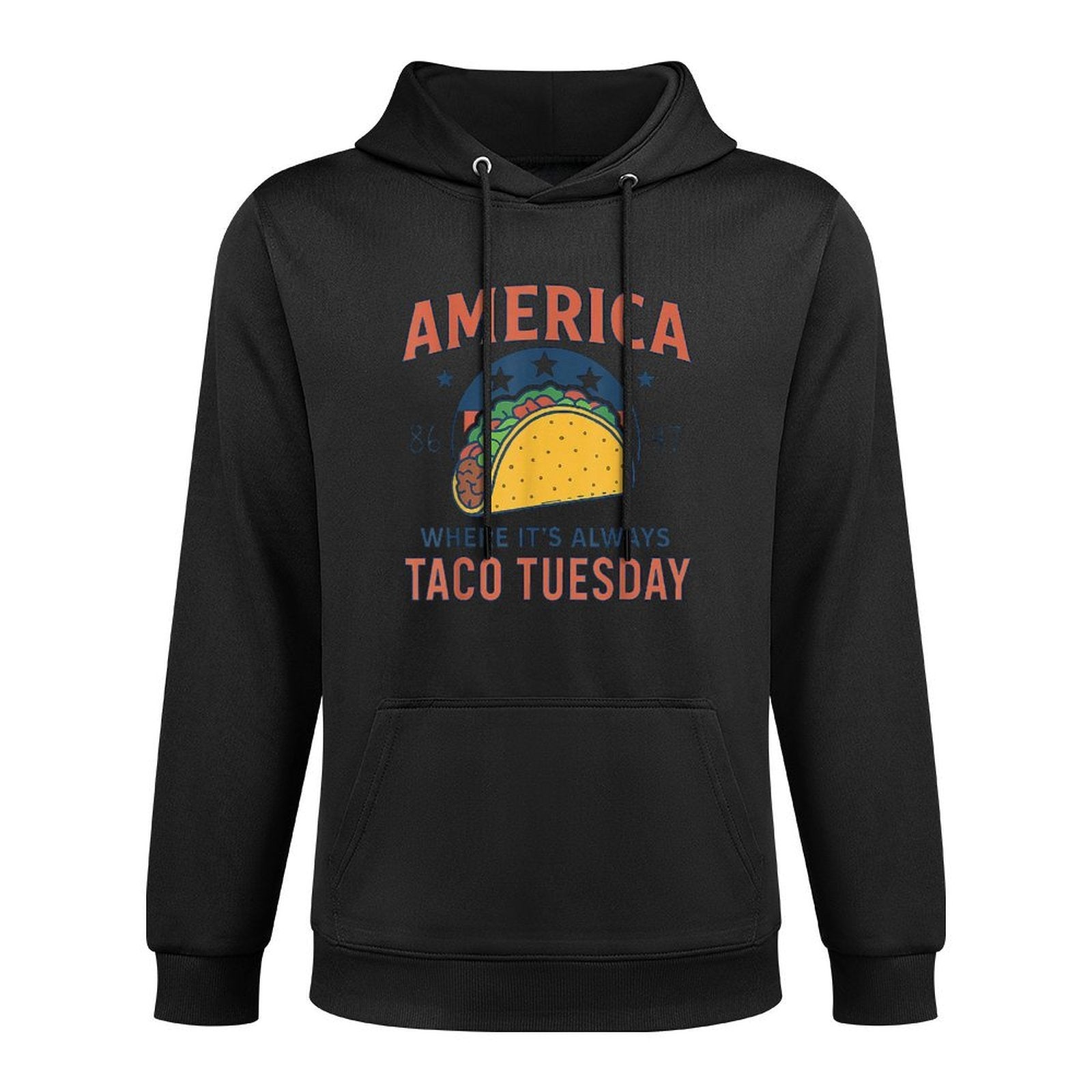 Retro America Where Its Always Taco Tuesday 4th Of July Unisex Design Hoodie