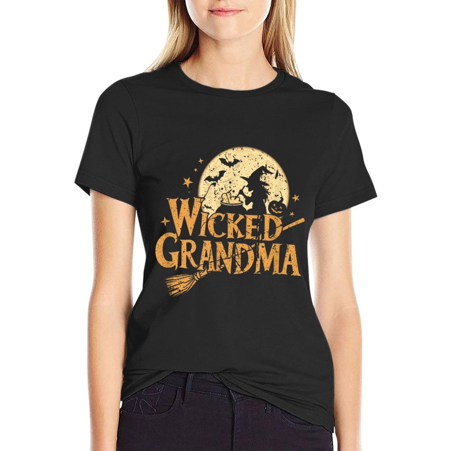 Vintage Wicked Grandma Funny Halloween  Trendy Pattern T-Shirt