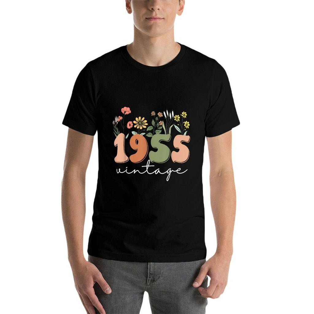 70 Years Old Vintage 1955 70th Birthday Wildflower Women  Stretchy T-Shirt
