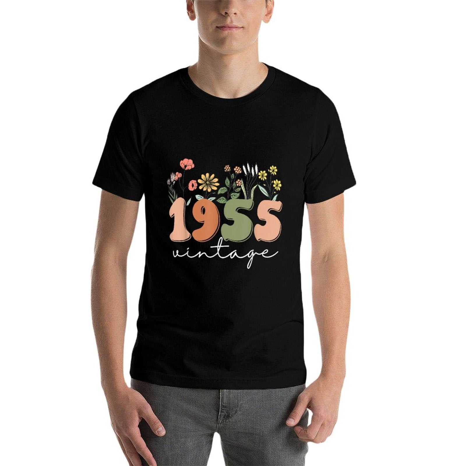 70 Years Old Vintage 1955 70th Birthday Wildflower Women  Stretchy T-Shirt