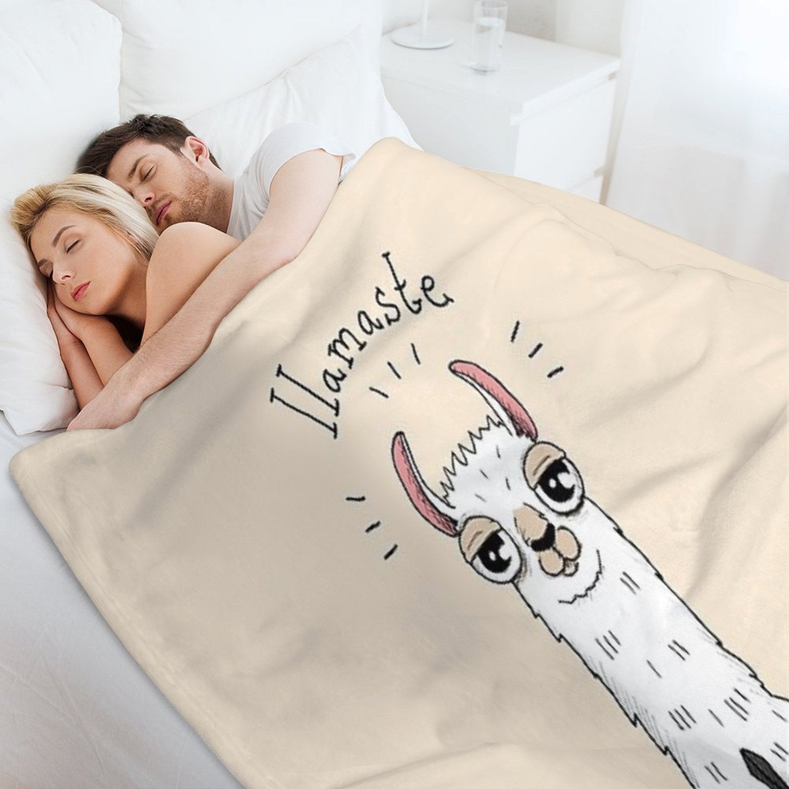 Llama Yoga Pose with Llamaste Quick-dry Throw Blanket
