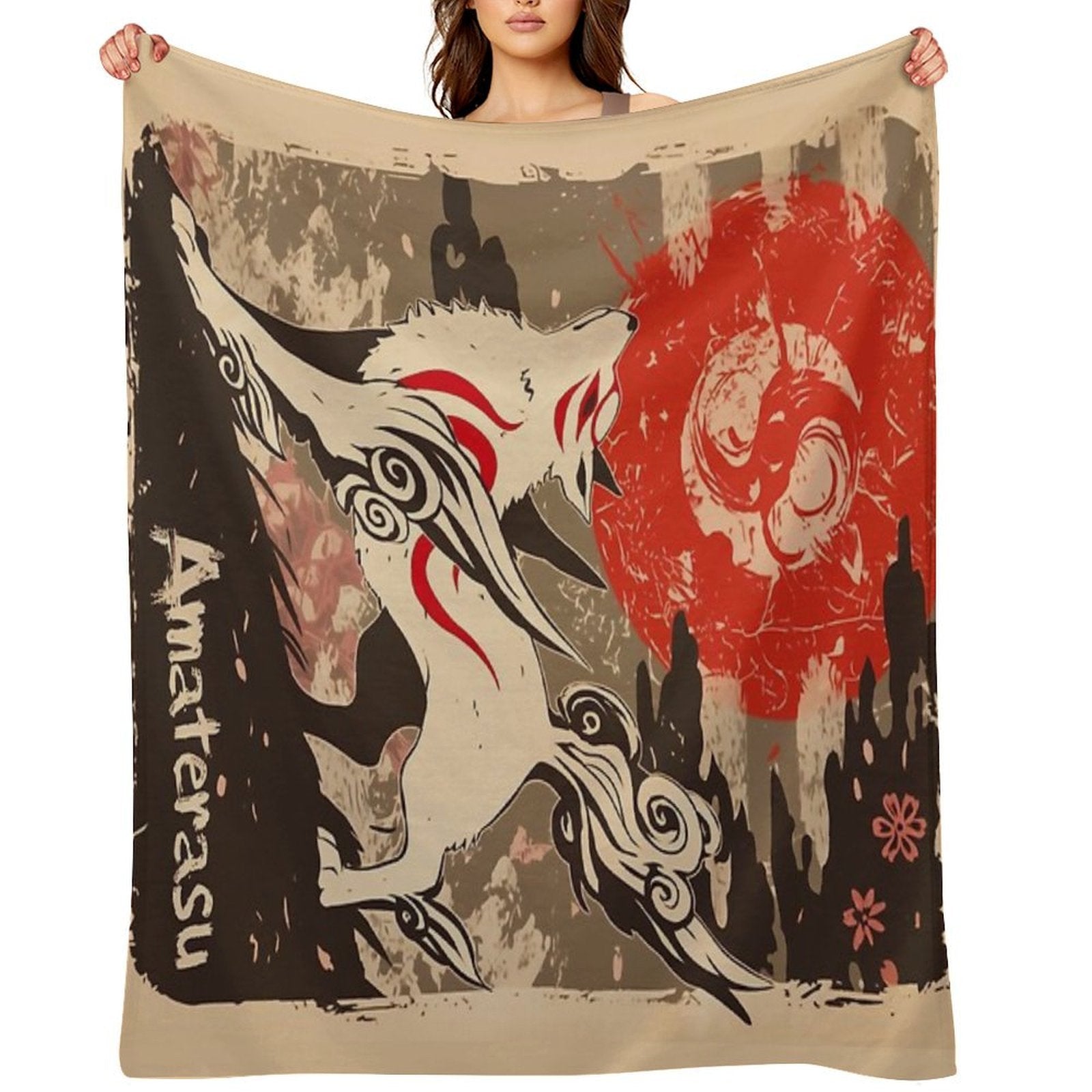 Vintage Amaterasu All-season Throw Blanket