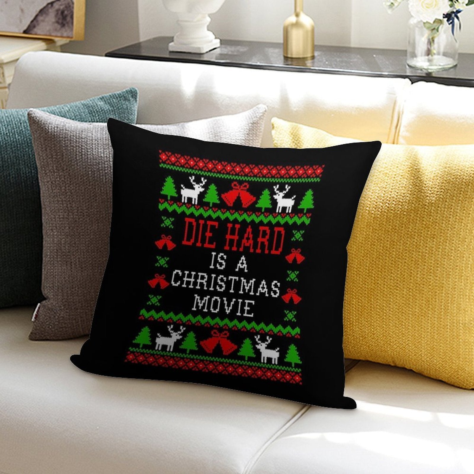 Die Hard Is A Christmas Movie Soft Washable Throw Pillow