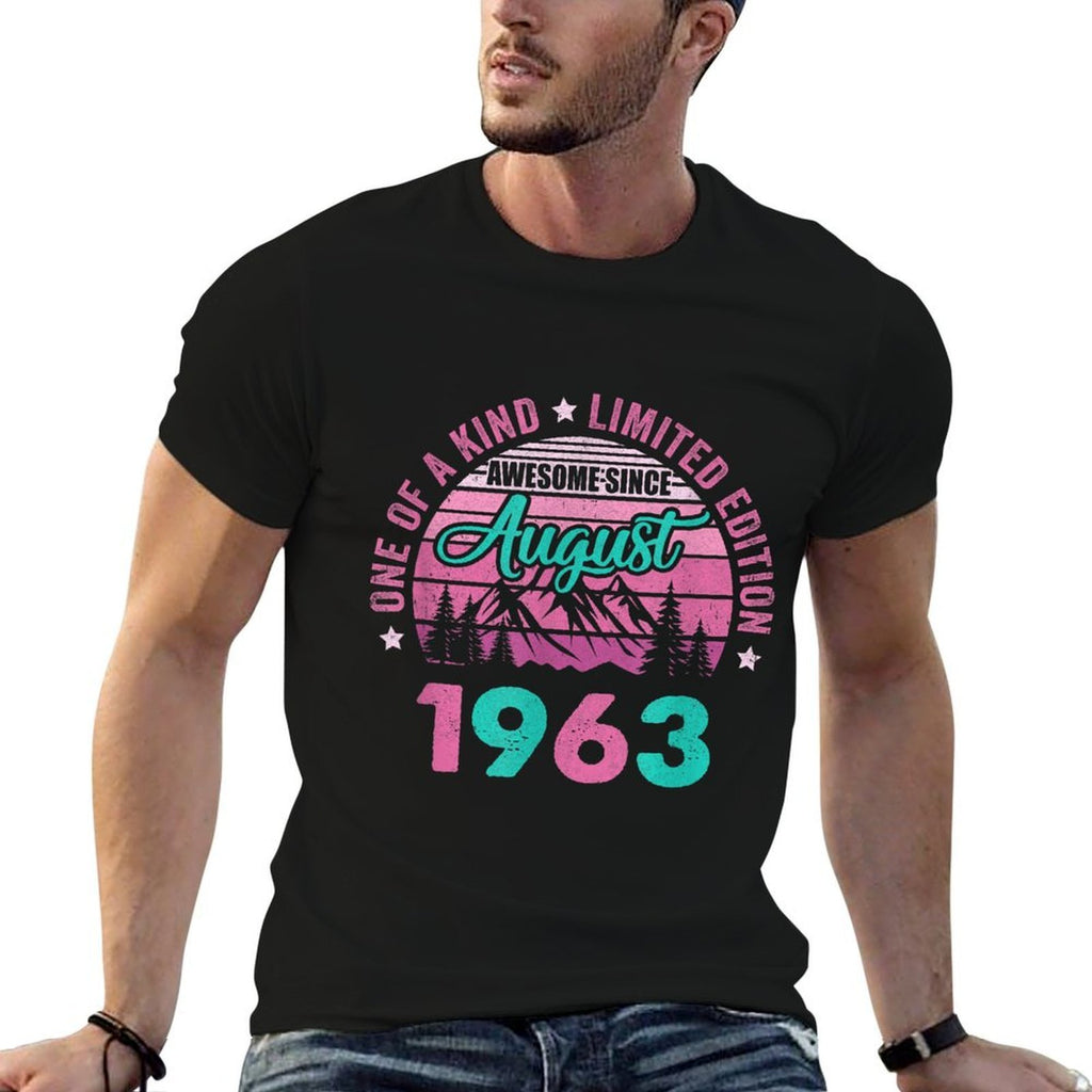 60 Years Old Awesome Since August 1963 60Th Birthday Women  Trendy Pattern T-Shirt