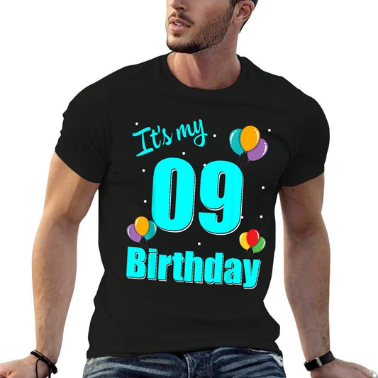 09th Birthday It's My 09th Birthday 09 Year Old Birthday  Cotton T-Shirt