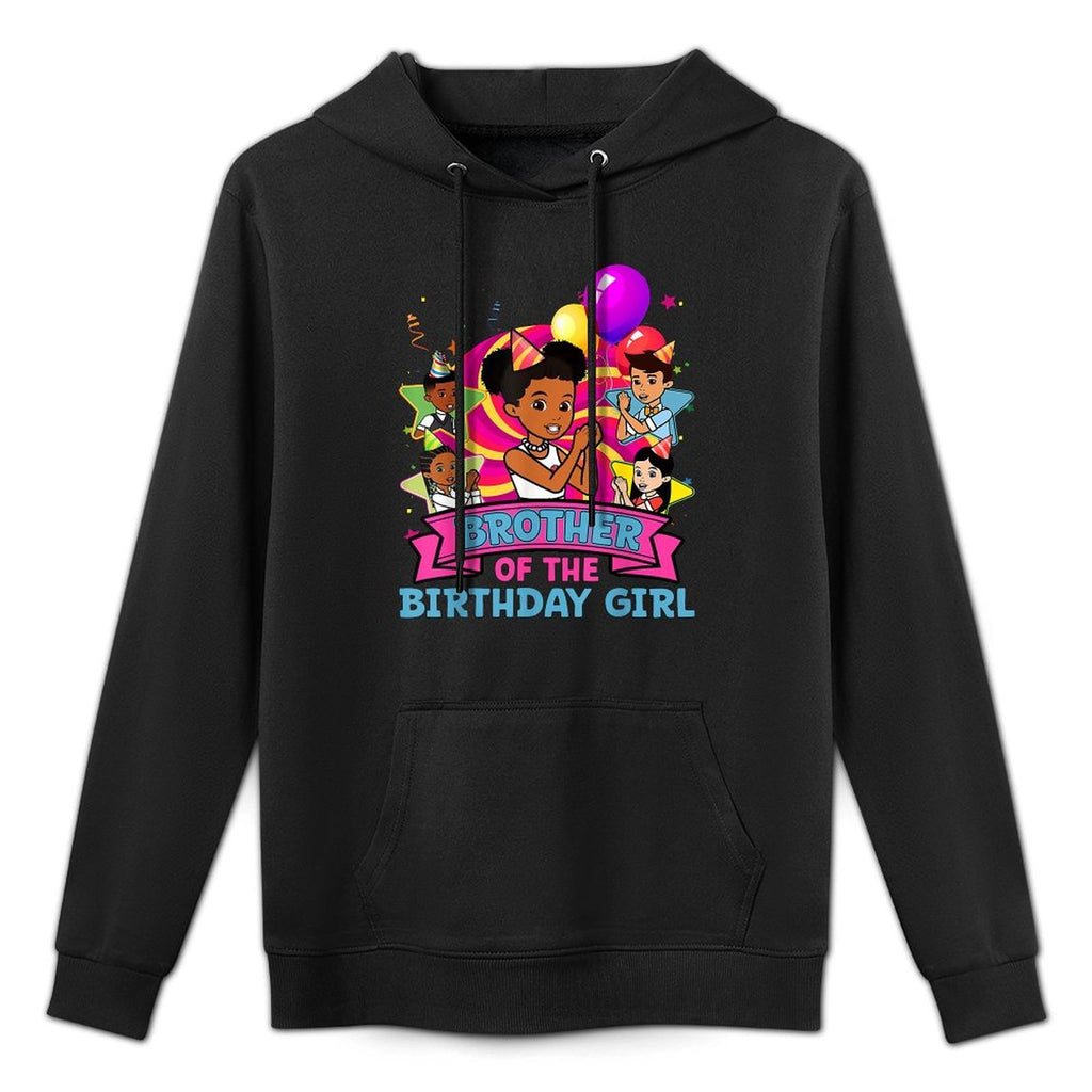 Brother The Birthday Girl Party Pink Doll Family Decorations Cotton-Polyester Blend Hoodie