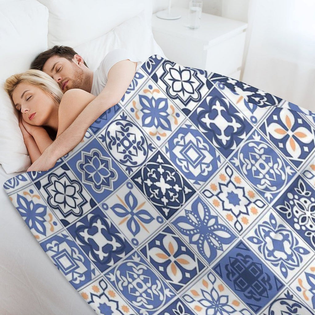 Blue Portuguese Tile Quick-dry Throw Blanket