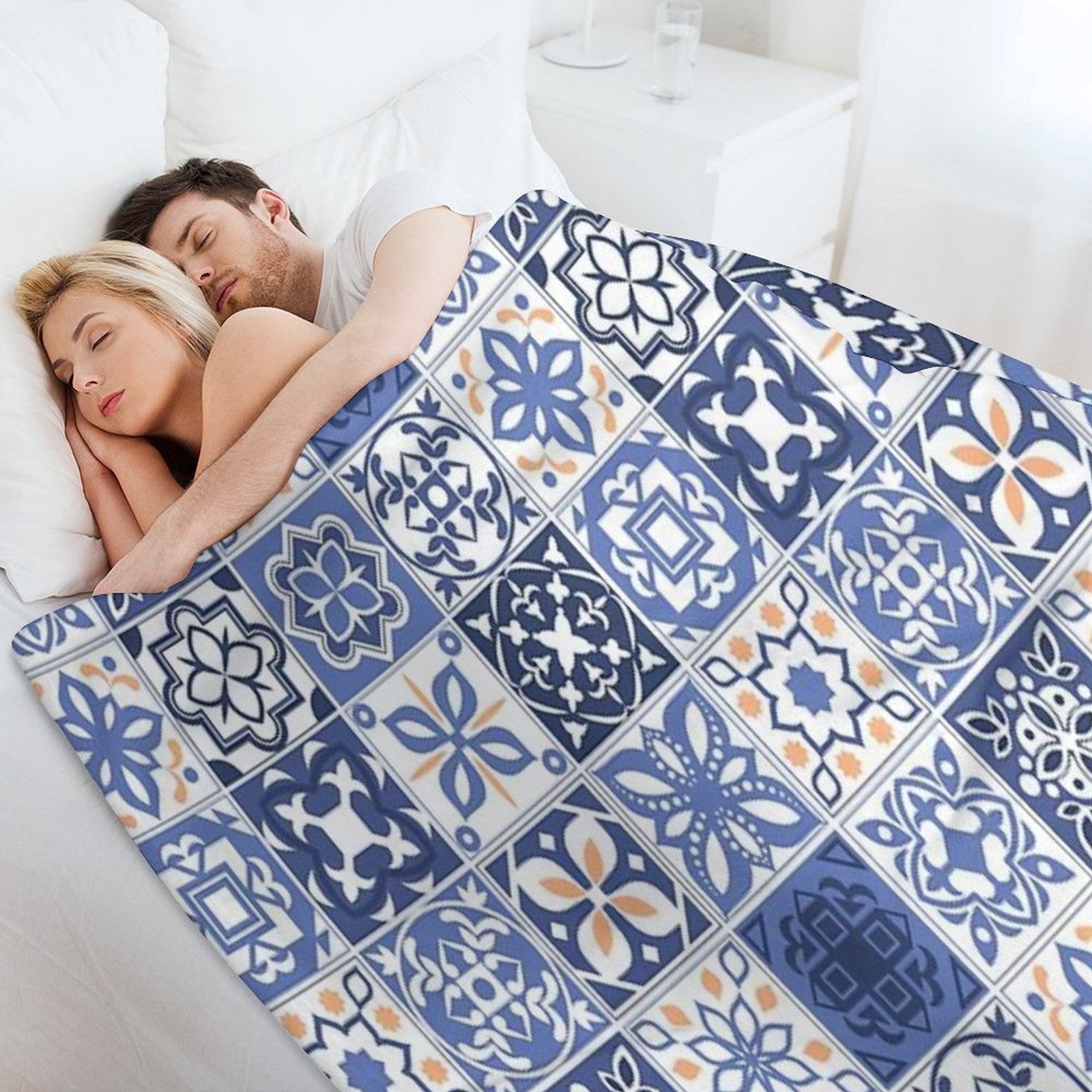 Blue Portuguese Tile Quick-dry Throw Blanket