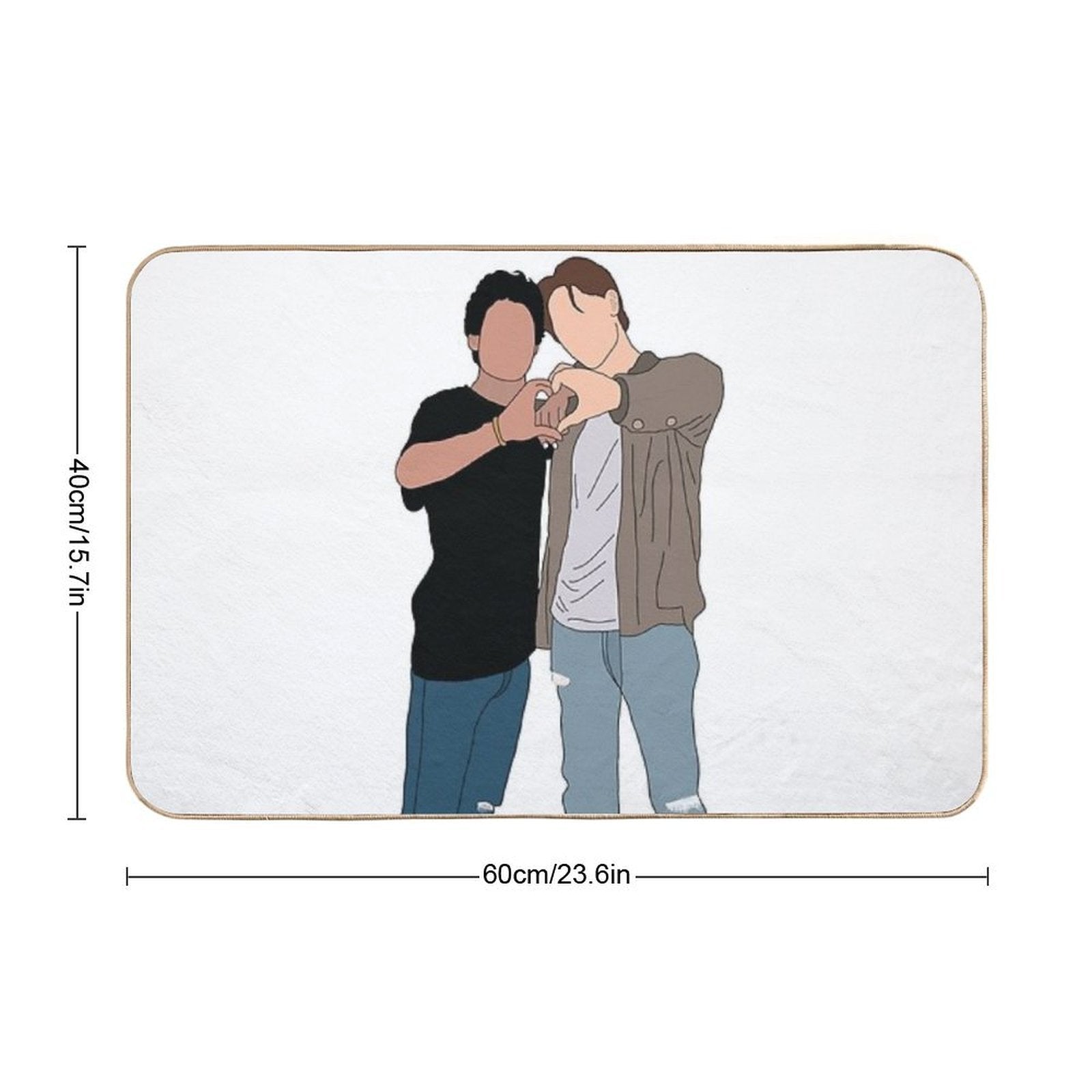Young Royals  Simon And Wilhelm Cute  Dirt-Trapping Bath Mat