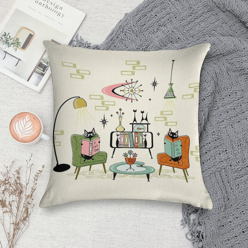 Cozy Cats' Den ©studioxtine Soft Gift Ready Throw Pillow