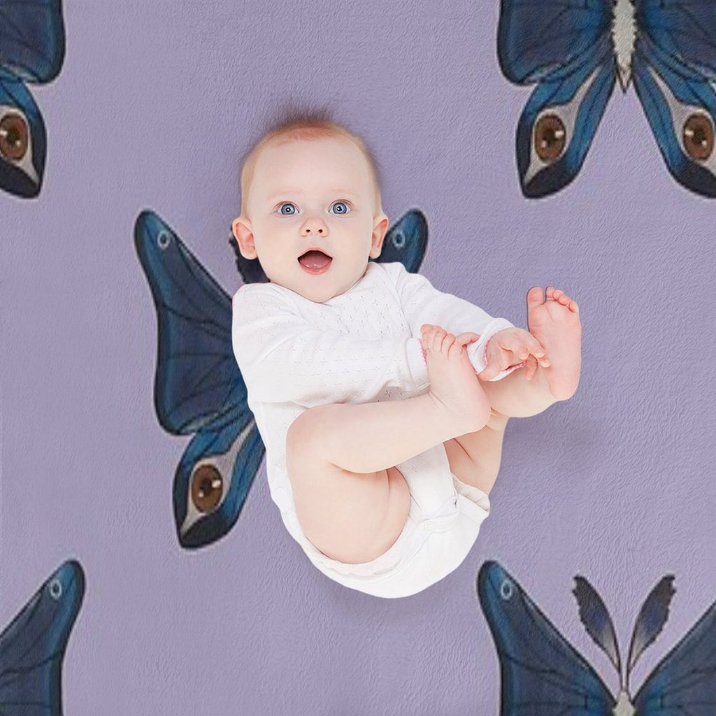 Purple Moth Shrink-resistant Throw Blanket