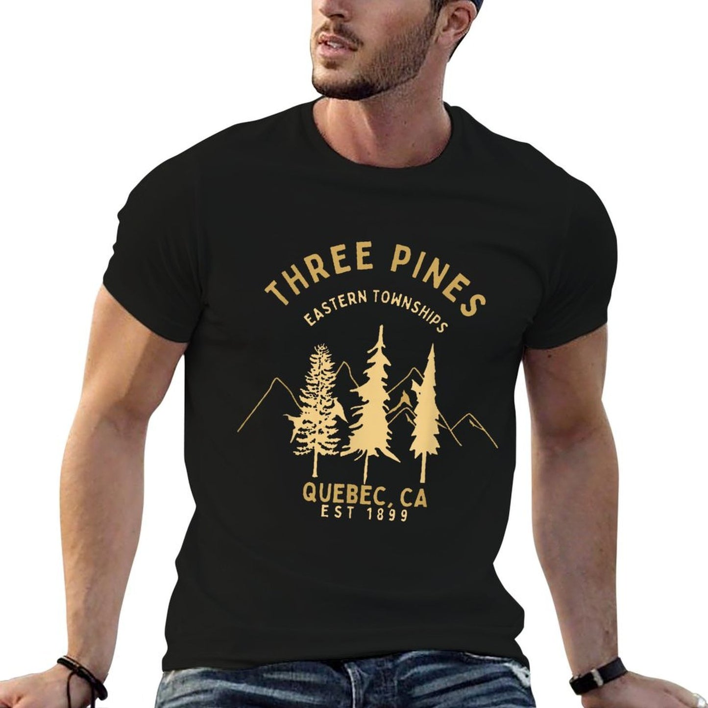 Three Pines Eastern Townships Quebec CA Est 1899  Fade-proof Color T-Shirt
