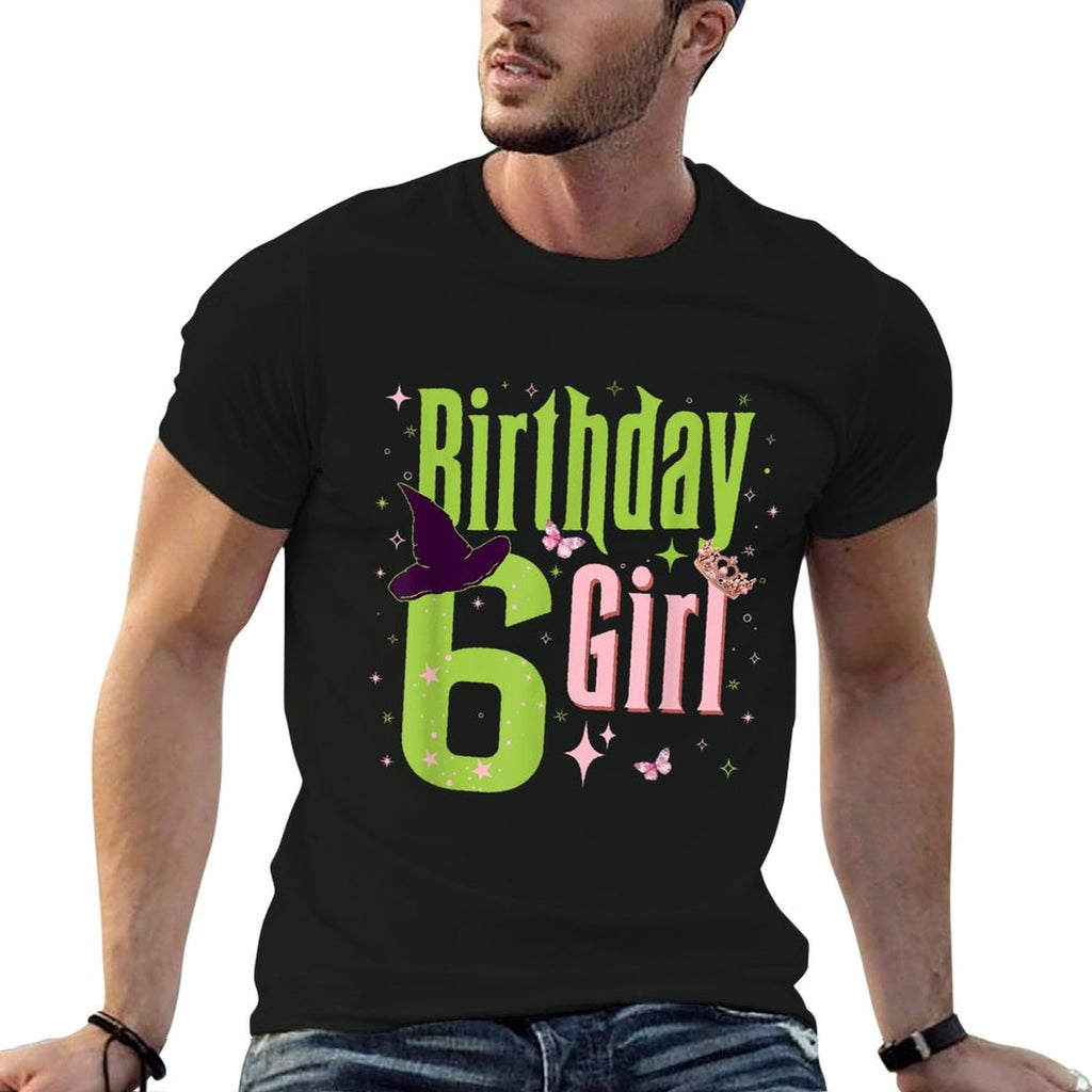 6Th Birthday Witch Pink And Green 6 Year Old Birthday Girl  Eco-friendly Material T-Shirt