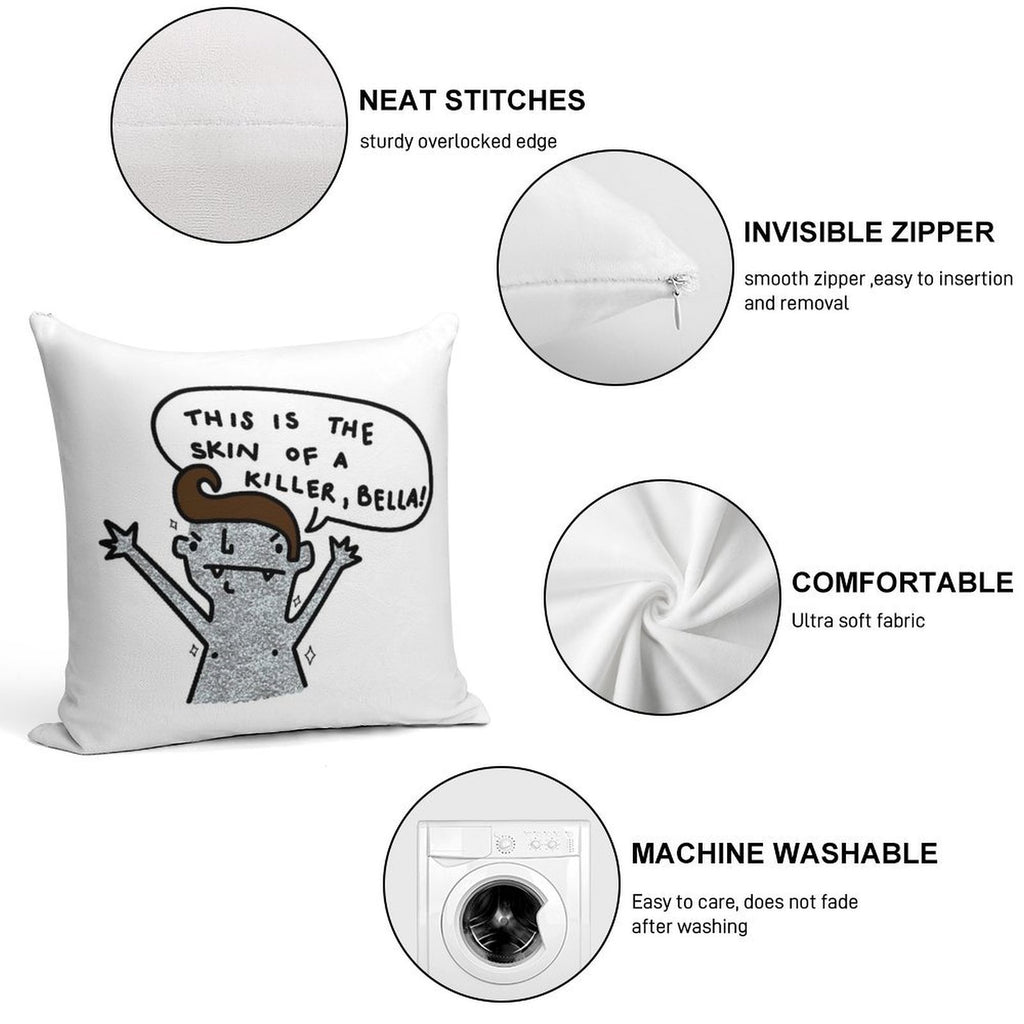 Skin Of A Killer Soft Washable Throw Pillow