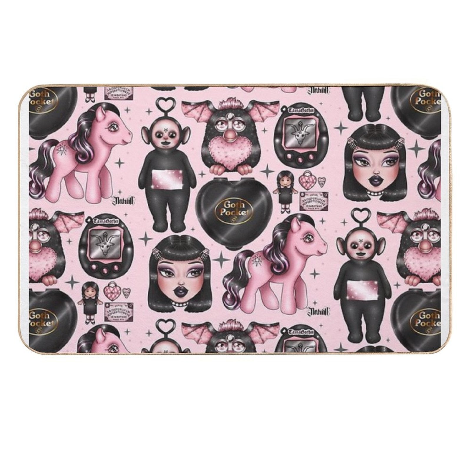 Vintage Goth Toys Durable Bath Mat
