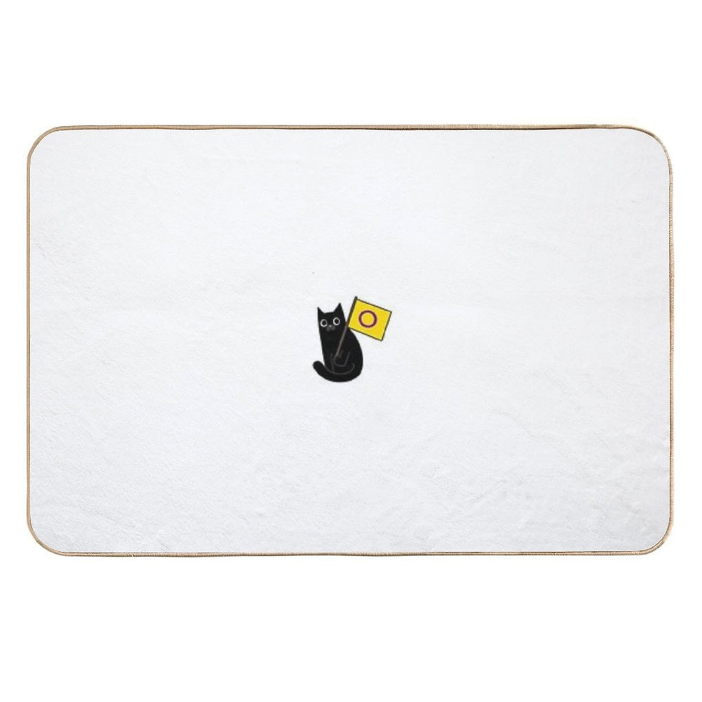 Intersex Pride Flag Black Cat Sticker  Versatile Bath Mat