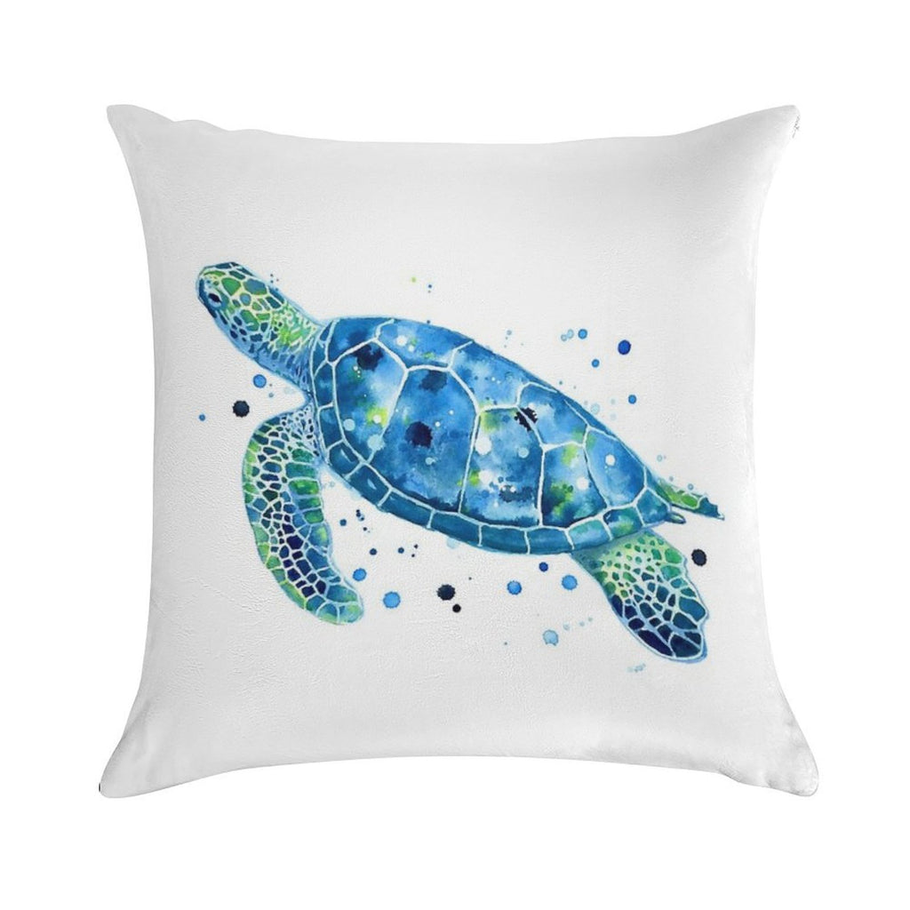 Sargasso Blue Sea Turtle Soft Easy Maintenance Throw Pillow