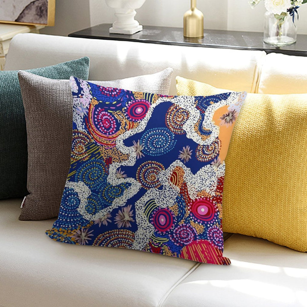 Australian Aboriginal Art V2 Soft Skin-Friendly Throw Pillow