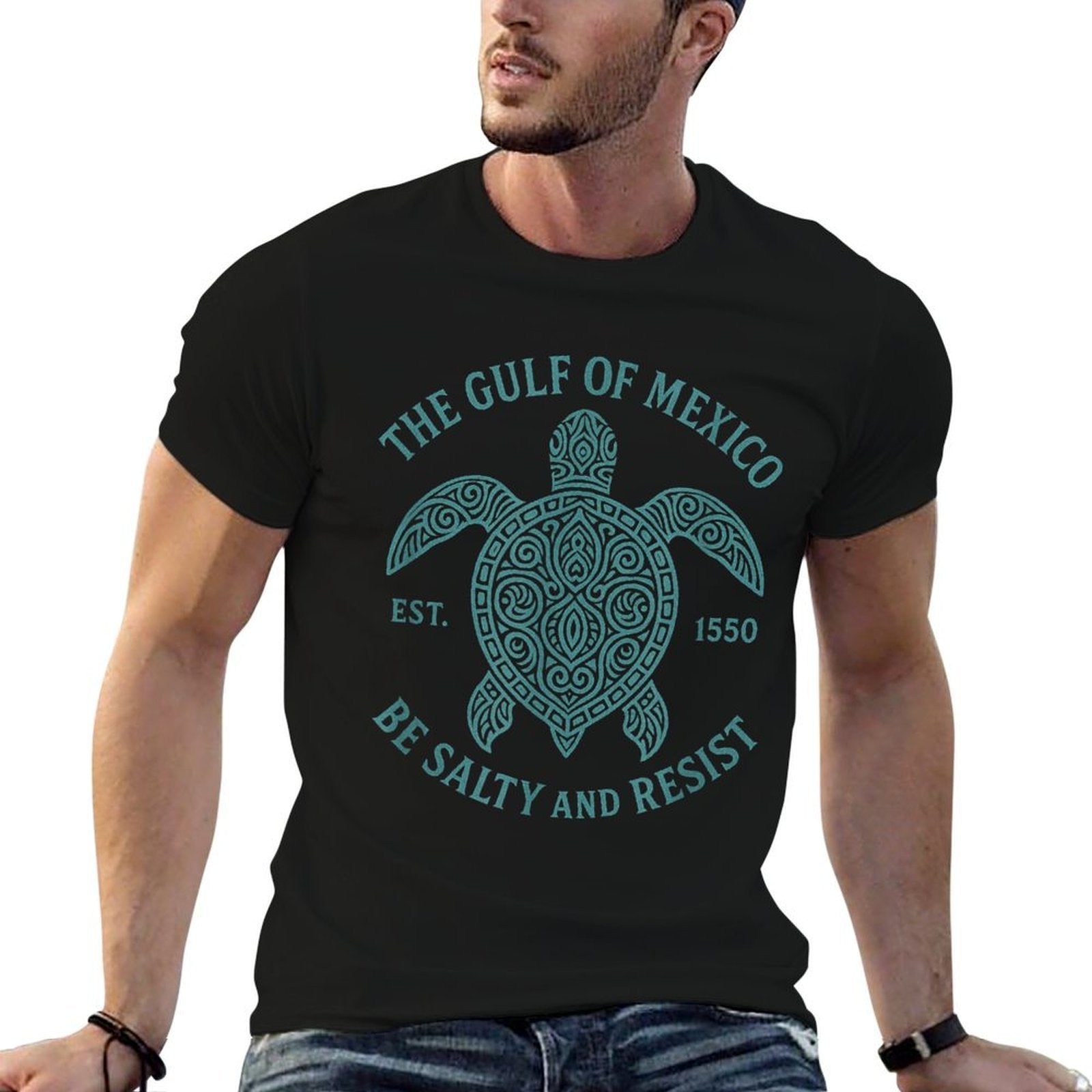 Gulf of Mexico Turtle Salty Resist  Eco-friendly Material T-Shirt