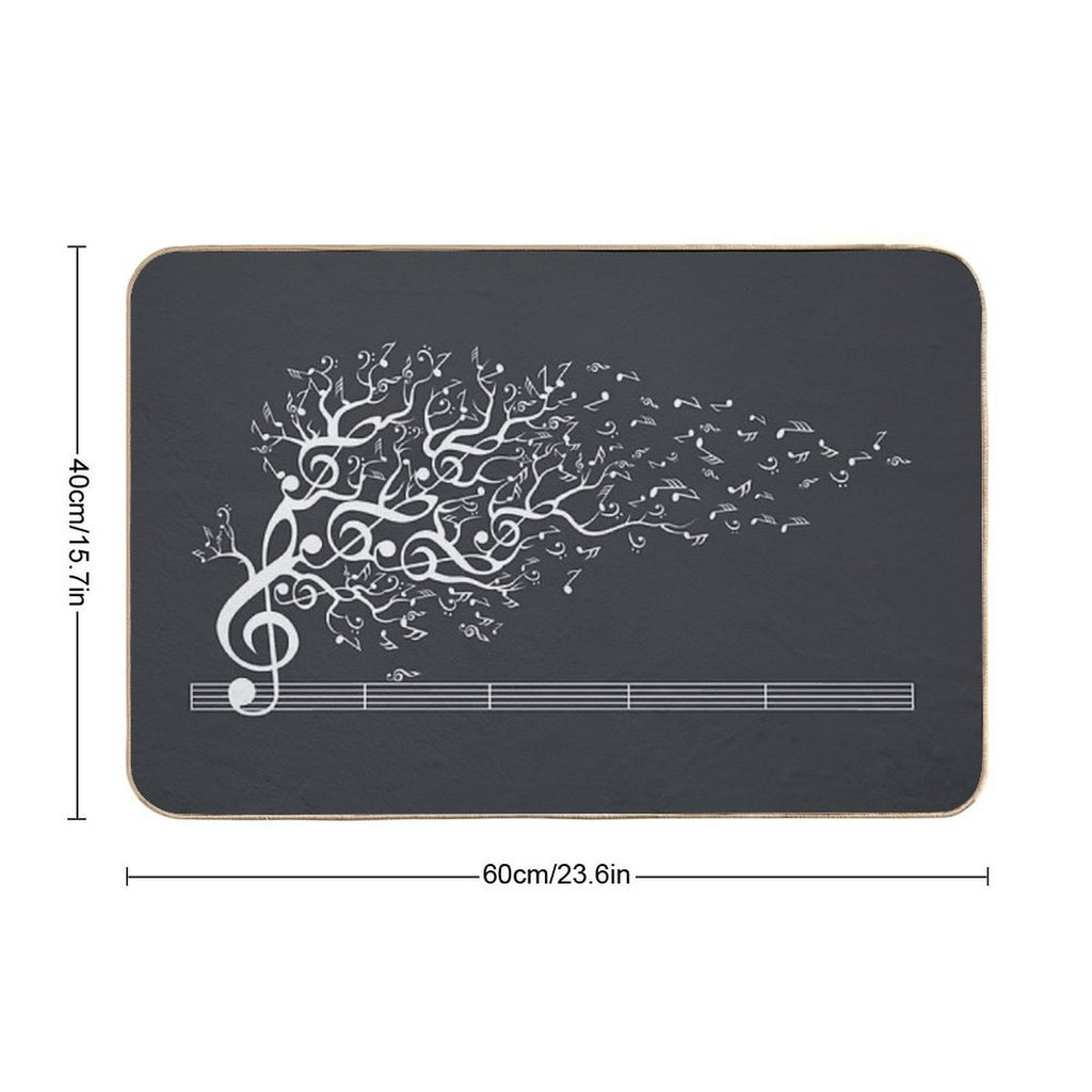 The Sound of Nature In Motion - White  Stain-Proof Bath Mat