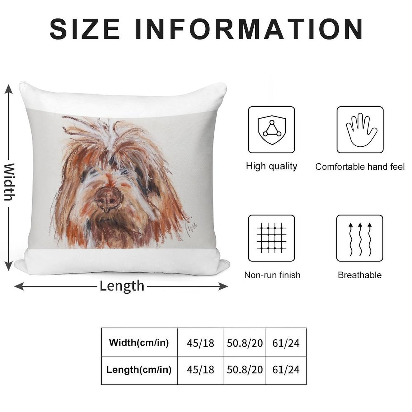 Wirehaired Pointing Griffon Dog Art Soft Luxury Feel Throw Pillow