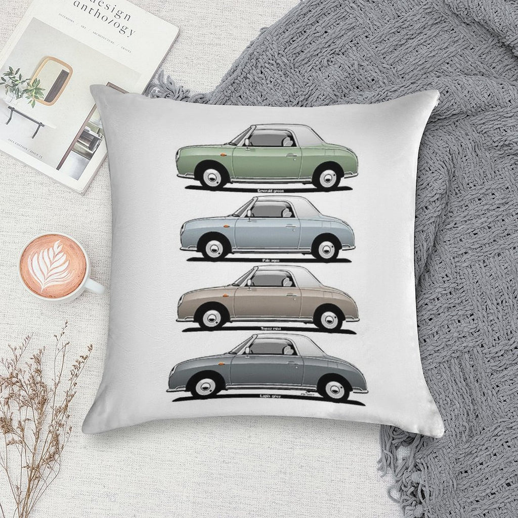 Nissan Figaro Side View Soft Gift Ready Throw Pillow