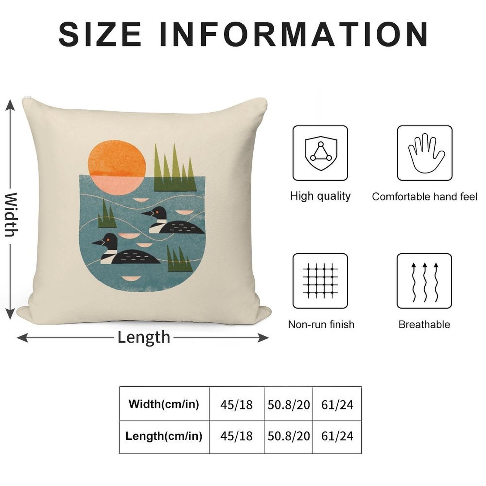 Loon Lake Soft Reinforced Edging Throw Pillow