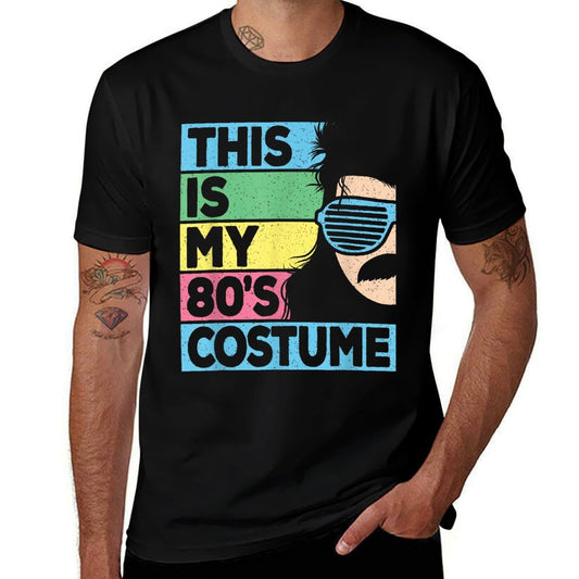 This Is My 80s Costume Men 1980s 80s Outfit Disco Party  Slim-fit Cut T-Shirt