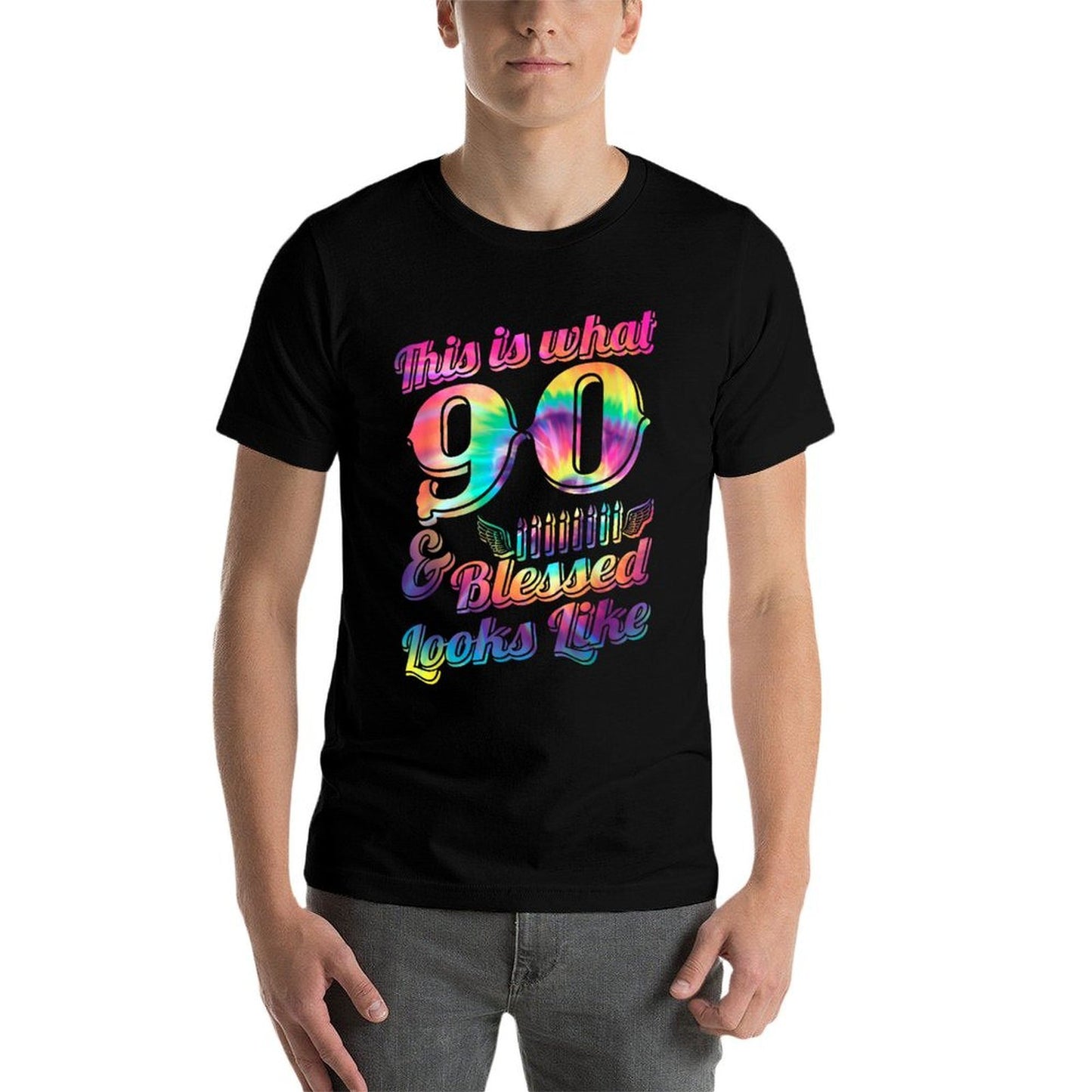 This Is What 90 And Blessed Looks Like 90th Birthday  Versatile T-Shirt