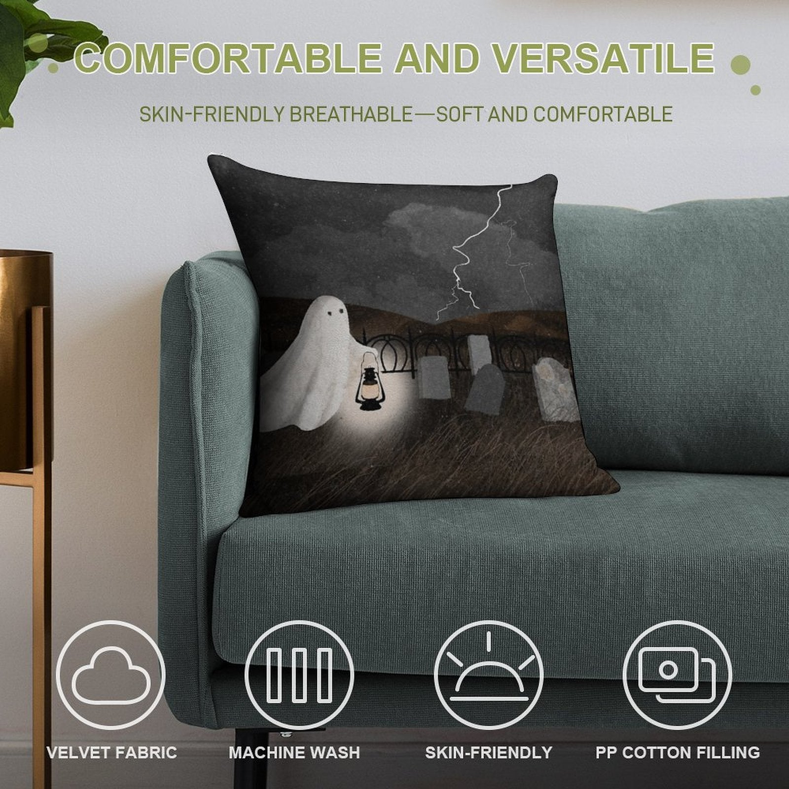 The Graveyard Soft Shrink-Resistant Throw Pillow