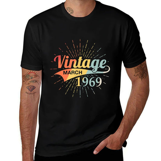 Vintage March 1969 Birthday Retro 50th Birthday  Odor-resistant T-Shirt
