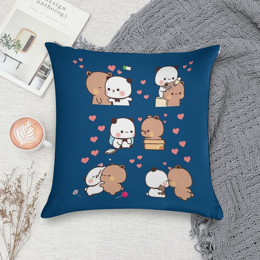 Bear And Panda Bubu Dudu Balloon Soft Fade-Resistant Throw Pillow