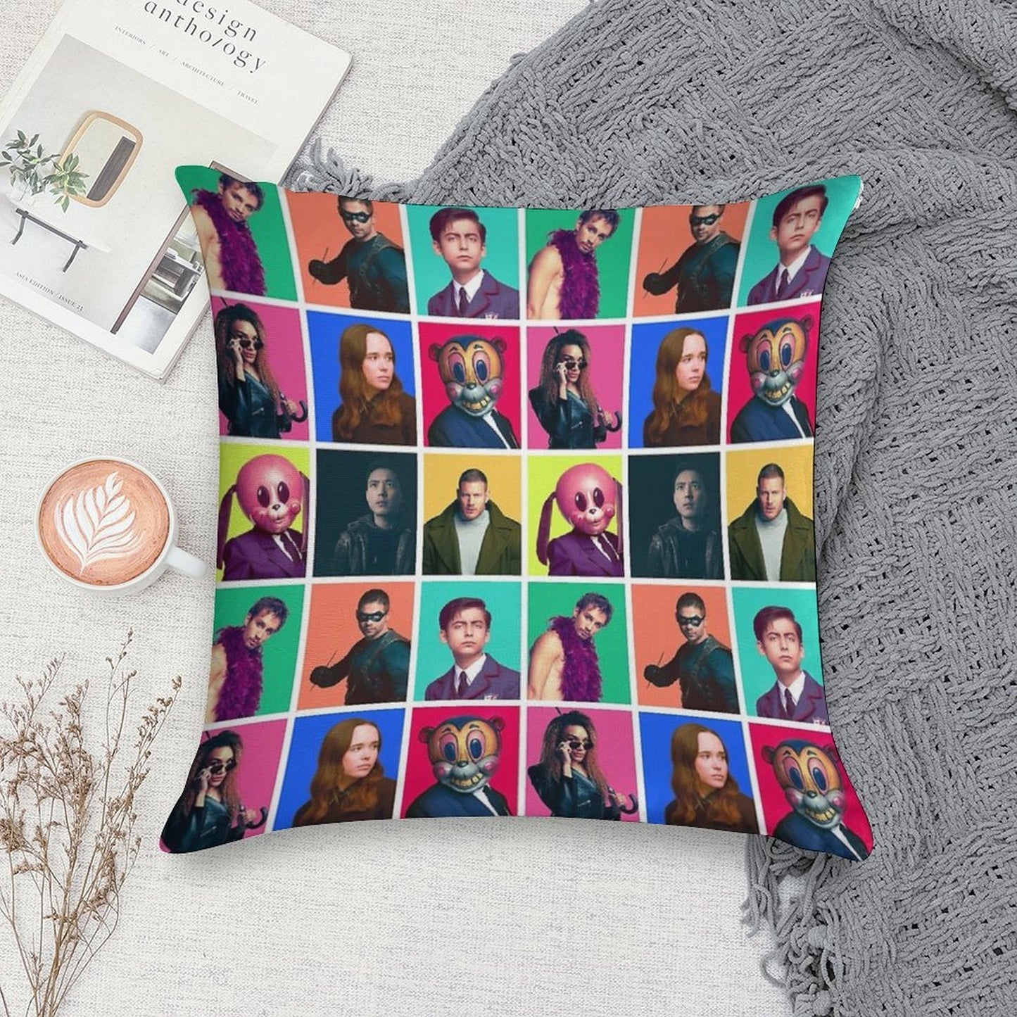 The Umbrella Academy - Character Collage Soft Shrink-Resistant Throw Pillow