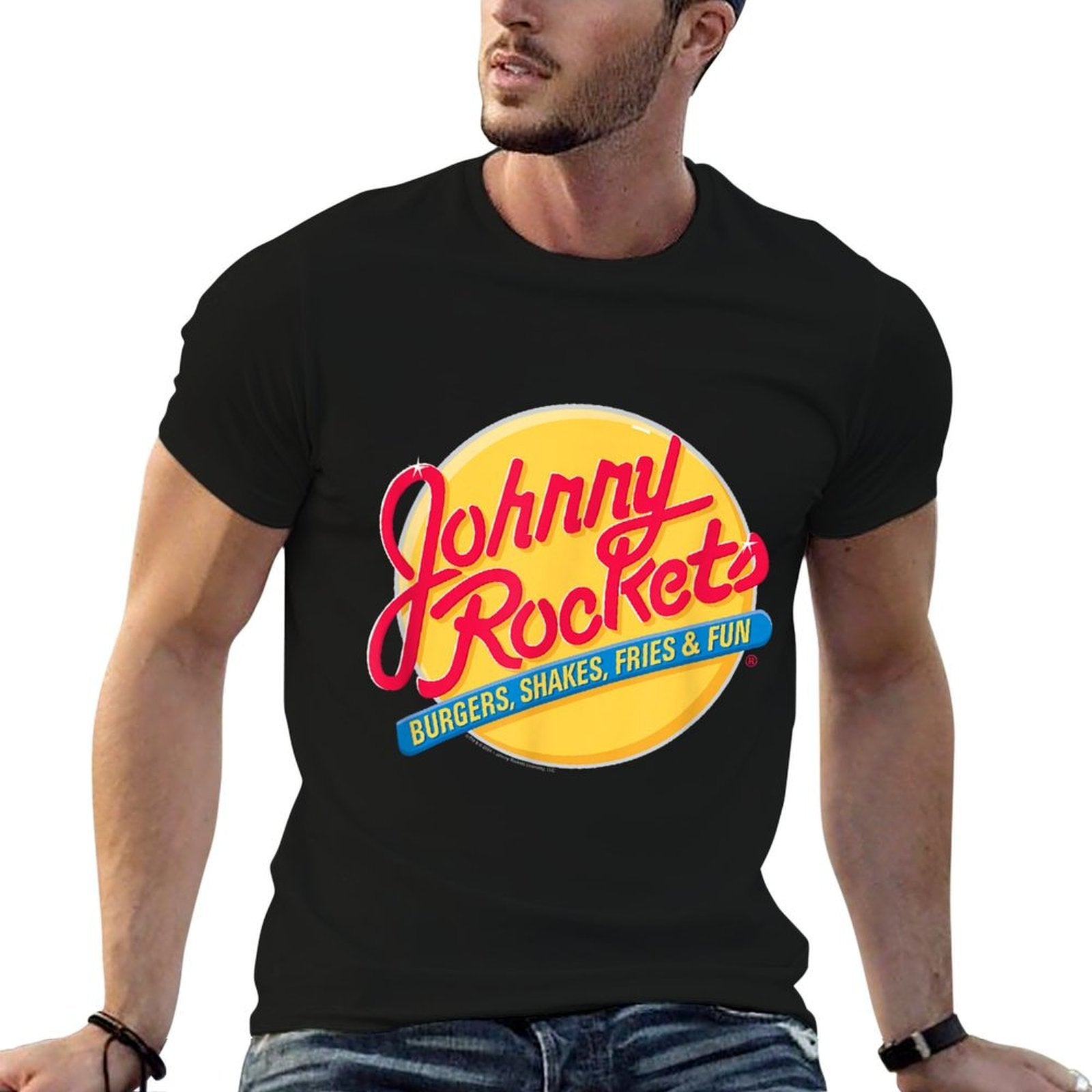 Johnny Rockets Vintage Logo Fast Food Comfortable T-Shirt