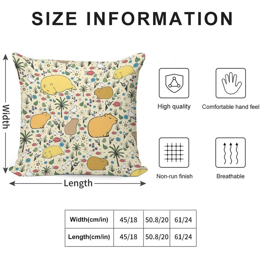 Capybaras in Gold Soft Bedroom Essential Throw Pillow