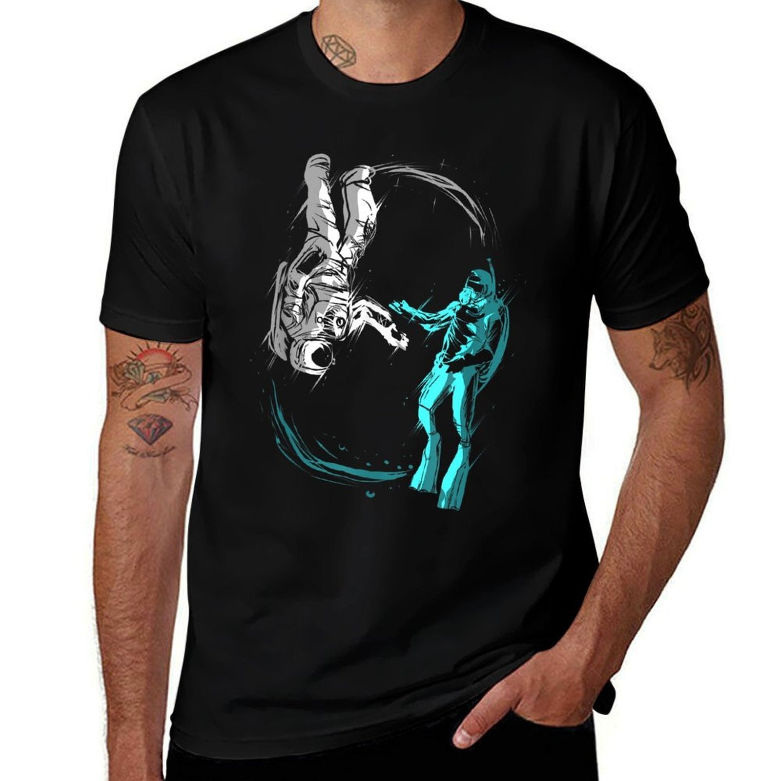 Astronaut Scuba Diver Underwater for Diving Scuba Dive Space  Slim-fit Cut T-Shirt