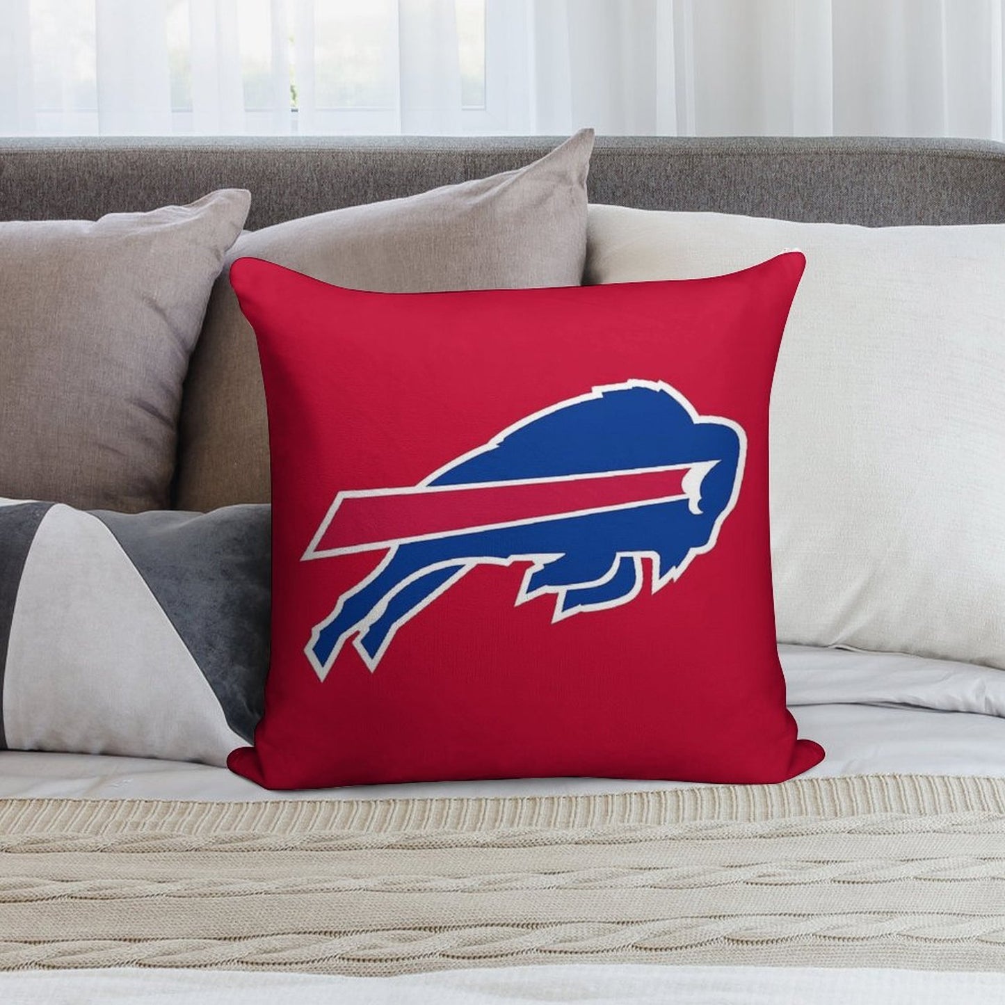 The_Bills_Logo Soft High-Density Material Throw Pillow